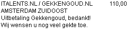 Uitbetaling van GekkenGoud
